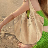 Maxbell Beach Tote Bag Knitted Portable Female for Women for Outdoor Mother Day Work