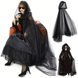 Maxbell Halloween Witch Cloak with Hood Robe Cape for Adults Stage Show Themed Party