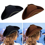 Maxbell Pirate Hat Gift for Adults, Men Women for Halloween Fancy Dress Role Playing Black