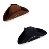 Maxbell Pirate Hat Gift for Adults, Men Women for Halloween Fancy Dress Role Playing Black