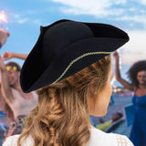 Maxbell Pirate Hat Gift for Adults, Men Women for Halloween Fancy Dress Role Playing Black