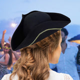 Maxbell Pirate Hat Gift for Adults, Men Women for Halloween Fancy Dress Role Playing Black