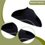 Maxbell Pirate Hat Gift for Adults, Men Women for Halloween Fancy Dress Role Playing Black