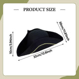 Maxbell Pirate Hat Gift for Adults, Men Women for Halloween Fancy Dress Role Playing Black