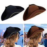 Maxbell Pirate Hat Gift for Adults, Men Women for Halloween Fancy Dress Role Playing Black