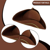 Maxbell Pirate Hat Gift for Adults, Men Women for Halloween Fancy Dress Role Playing Brown