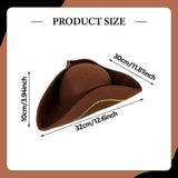 Maxbell Pirate Hat Gift for Adults, Men Women for Halloween Fancy Dress Role Playing Brown
