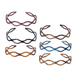 Maxbell 3 Pieces Headband Decoration Accessories Gifts Professional Stylish Headwrap Red Black Brown