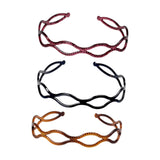 Maxbell 3 Pieces Headband Decoration Accessories Gifts Professional Stylish Headwrap Red Black Brown