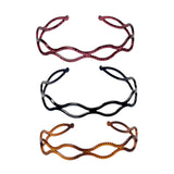 Maxbell 3 Pieces Headband Decoration Accessories Gifts Professional Stylish Headwrap Red Black Brown