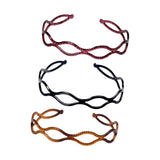Maxbell 3 Pieces Headband Decoration Accessories Gifts Professional Stylish Headwrap Red Black Brown