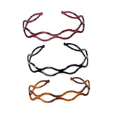 Maxbell 3 Pieces Headband Decoration Accessories Gifts Professional Stylish Headwrap Red Black Brown
