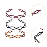 Maxbell 3 Pieces Headband Decoration Accessories Gifts Professional Stylish Headwrap Red Black Brown