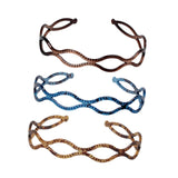 Maxbell 3 Pieces Headband Decoration Accessories Gifts Professional Stylish Headwrap Brown Blue