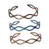 Maxbell 3 Pieces Headband Decoration Accessories Gifts Professional Stylish Headwrap Brown Blue