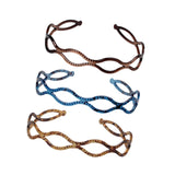 Maxbell 3 Pieces Headband Decoration Accessories Gifts Professional Stylish Headwrap Brown Blue