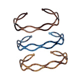 Maxbell 3 Pieces Headband Decoration Accessories Gifts Professional Stylish Headwrap Brown Blue