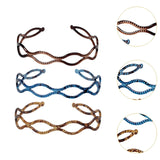 Maxbell 3 Pieces Headband Decoration Accessories Gifts Professional Stylish Headwrap Brown Blue