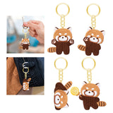 Maxbell Red Panda Keychain Gift Cartoon Creative Cute Hanging for Party Thanksgiving 4.8cmx5cm