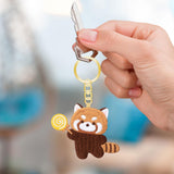 Maxbell Red Panda Keychain Gift Cartoon Creative Cute Hanging for Party Thanksgiving 6.3cmx5cm