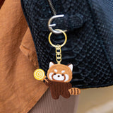 Maxbell Red Panda Keychain Gift Cartoon Creative Cute Hanging for Party Thanksgiving 6.3cmx5cm