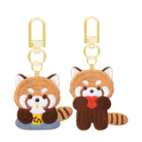 Maxbell Red Panda Keychain Hanging Ornament Cartoon Embroidered Keychain for Holiday Milk Tea