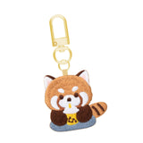 Maxbell Red Panda Keychain Hanging Ornament Cartoon Embroidered Keychain for Holiday Milk Tea