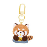 Maxbell Red Panda Keychain Hanging Ornament Cartoon Embroidered Keychain for Holiday Milk Tea