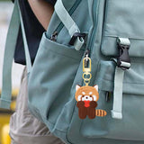 Maxbell Red Panda Keychain Hanging Ornament Cartoon Embroidered Keychain for Holiday Milk Tea