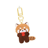 Maxbell Red Panda Keychain Hanging Ornament Cartoon Embroidered Keychain for Holiday Heart
