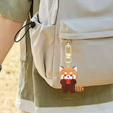 Maxbell Red Panda Keychain Hanging Ornament Cartoon Embroidered Keychain for Holiday Heart