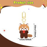 Maxbell Red Panda Keychain Hanging Ornament Cartoon Embroidered Keychain for Holiday Heart