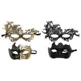 Maxbell 2Pcs Masquerade Masks Fashion Costume Accessory for Cosplay Festival Evening Gold