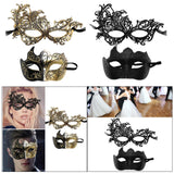 Maxbell 2Pcs Masquerade Masks Fashion Costume Accessory for Cosplay Festival Evening Gold