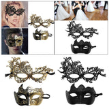Maxbell 2Pcs Masquerade Masks Fashion Costume Accessory for Cosplay Festival Evening Gold