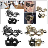 Maxbell 2Pcs Masquerade Masks Fashion Costume Accessory for Cosplay Festival Evening Gold