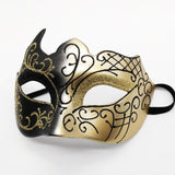 Maxbell 2Pcs Masquerade Masks Fashion Costume Accessory for Cosplay Festival Evening Gold