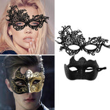 Maxbell 2Pcs Masquerade Masks Fashion Costume Accessory for Cosplay Festival Evening Black