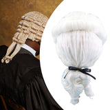 Maxbell Halloween Colonial Wig Men Judge Lawyer Wig for Daily Use Concerts Show