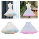 Maxbell Women's Petticoat 45cm Elastic Hoopless for Cosplay Ballet Dance Prom A