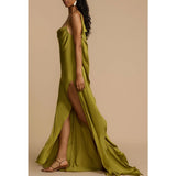 Maxbell Women Summer Dress Sleeveless Evening for Lady Green Birthday Formal Dresses S
