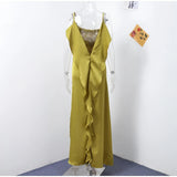 Maxbell Women Summer Dress Sleeveless Evening for Lady Green Birthday Formal Dresses L