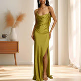 Maxbell Women Summer Dress Sleeveless Evening for Lady Green Birthday Formal Dresses L