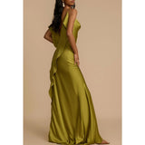 Maxbell Women Summer Dress Sleeveless Evening for Lady Green Birthday Formal Dresses XL