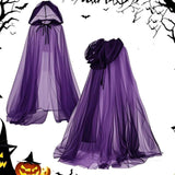 Maxbell Halloween Witch Cloak Long Cape for Mardi Gras Masquerade Stage Performances