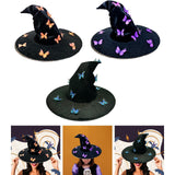 Maxbell Halloween Witch Hat Decor Adults Photo Props for Party Fancy Dress Carnivals Orange Butterfly