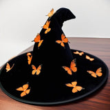 Maxbell Halloween Witch Hat Decor Adults Photo Props for Party Fancy Dress Carnivals Orange Butterfly
