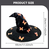 Maxbell Halloween Witch Hat Decor Adults Photo Props for Party Fancy Dress Carnivals Orange Butterfly
