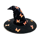 Maxbell Halloween Witch Hat Decor Adults Photo Props for Party Fancy Dress Carnivals Orange Butterfly