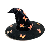 Maxbell Halloween Witch Hat Decor Adults Photo Props for Party Fancy Dress Carnivals Orange Butterfly